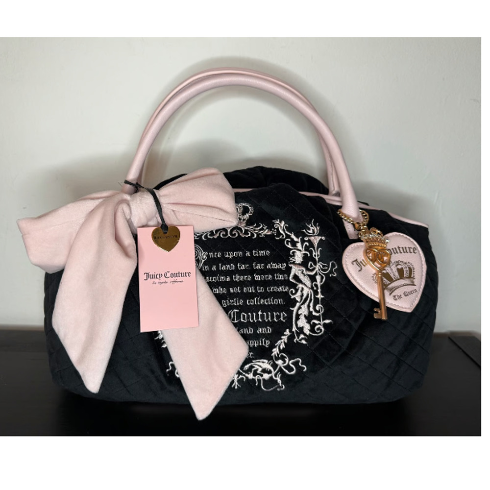 Vintage Royal Juicy Couture Juicy Tale Bowlers Fairy Black Purse Y2K - Picture 4 of 4